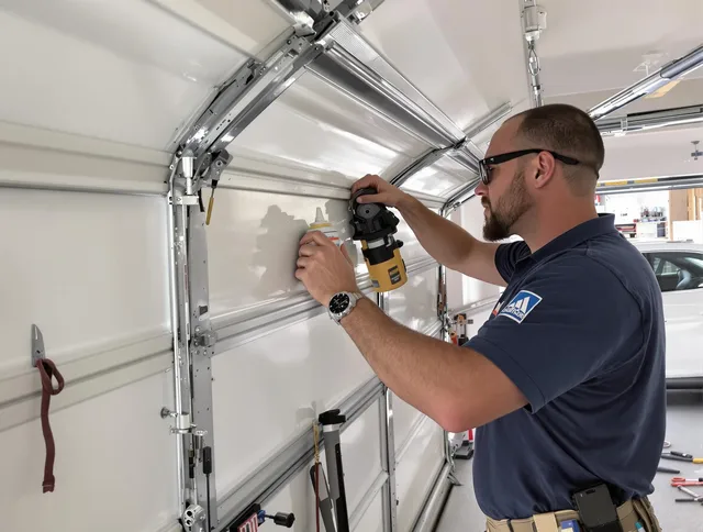 Georgetown Garage Door Repair technician quieting a noisy garage door in Georgetown