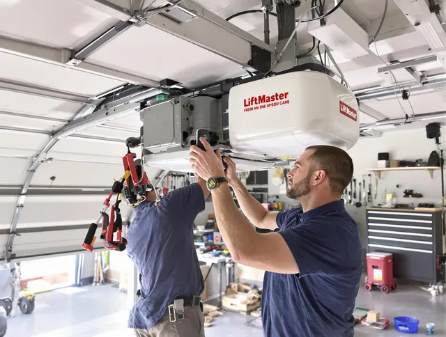 Georgetown Garage Door Repair technician performing advanced diagnostics on garage opener in Georgetown