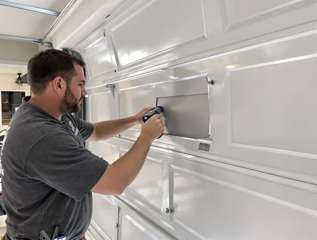 Garage door panel repair by Georgetown Garage Door Repair in Georgetown