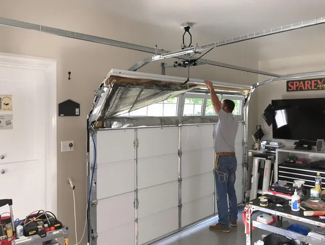 Garage door section replacement by Georgetown Garage Door Repair in Georgetown